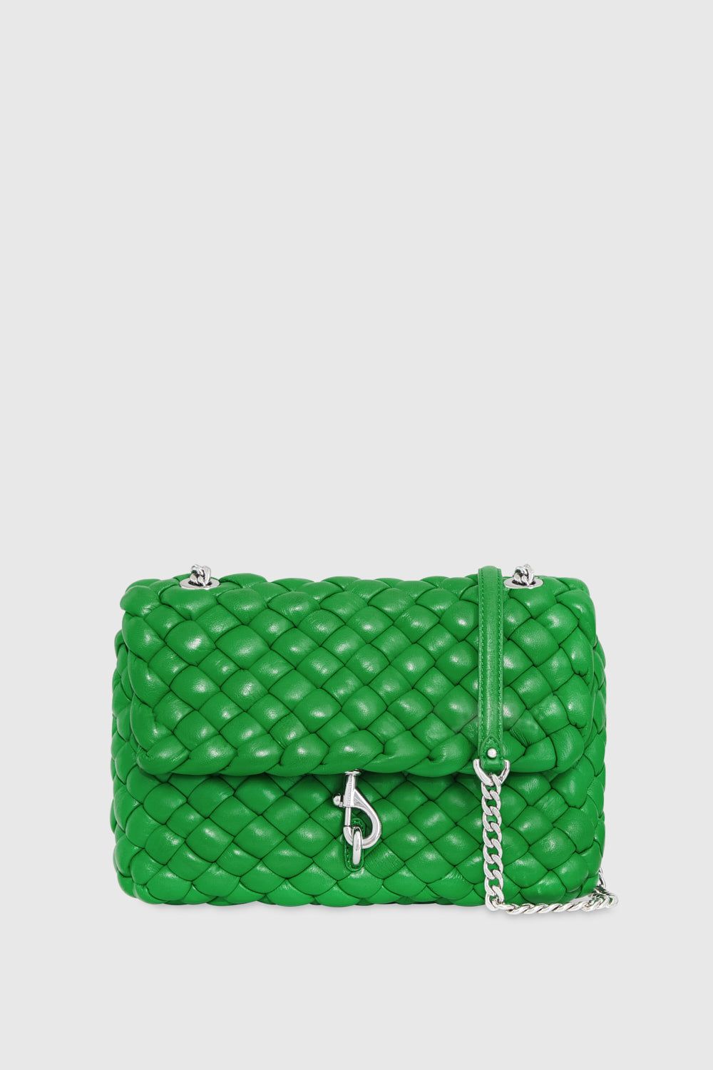 Green / Silver Rebecca Minkoff Edie Woven Shoulder Bag | JCEOS-1576