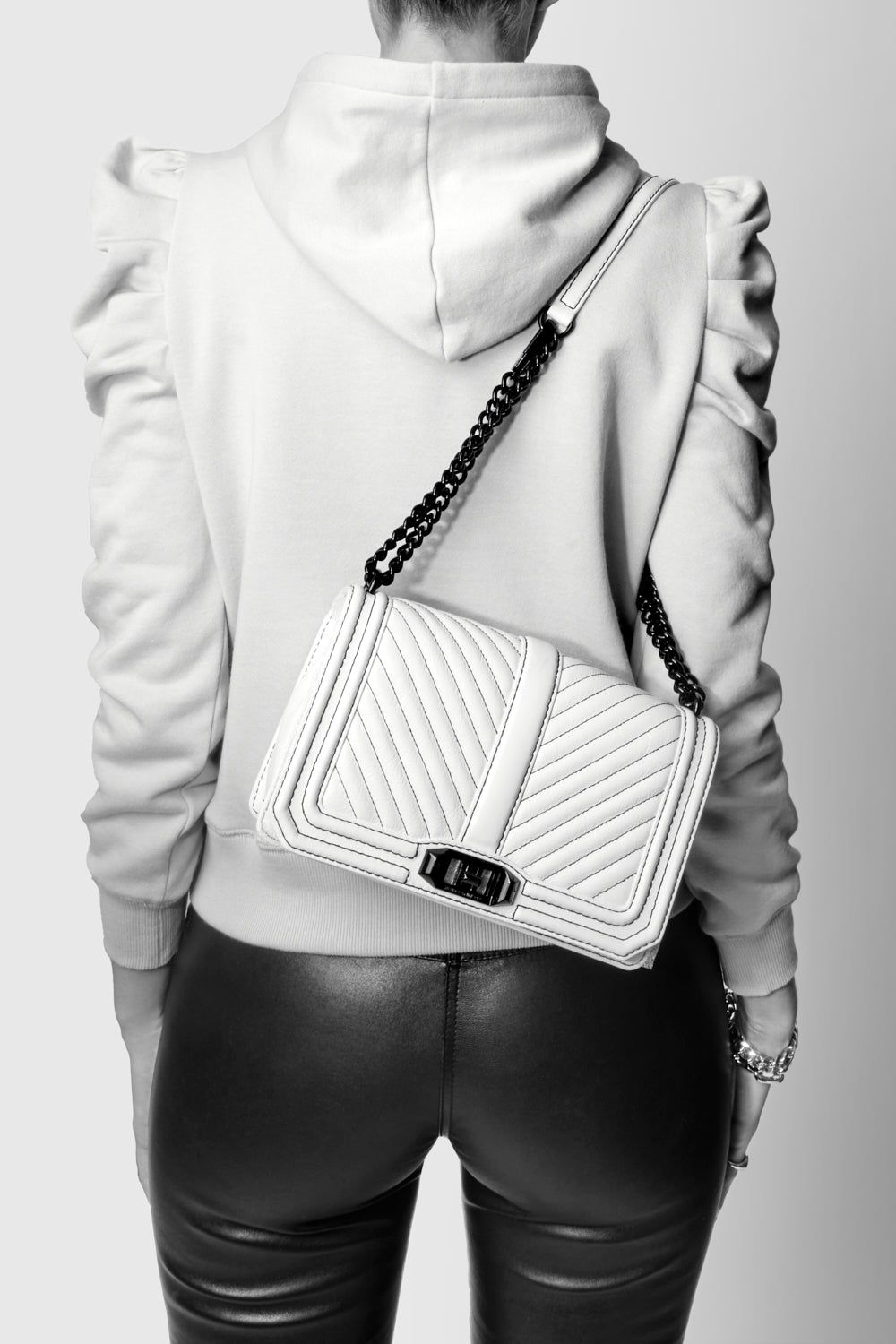 Grey Rebecca Minkoff Chevron Quilted Love Crossbody | MYOPH-3614