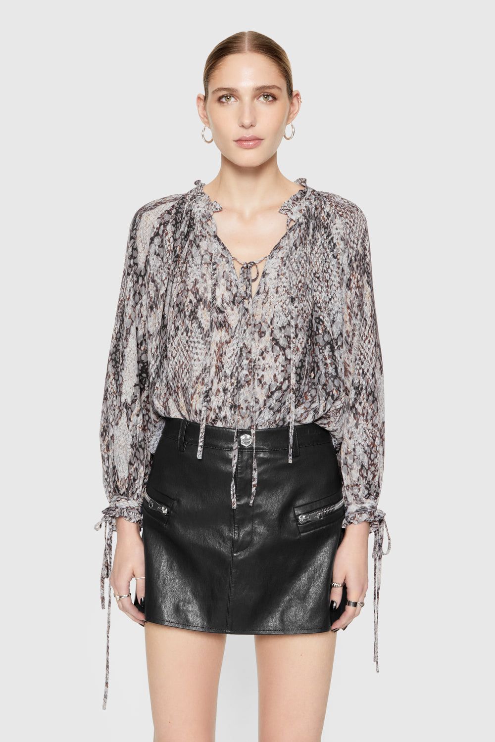 Python Print Rebecca Minkoff Rosalie Printed Blouse | WECZS-6843