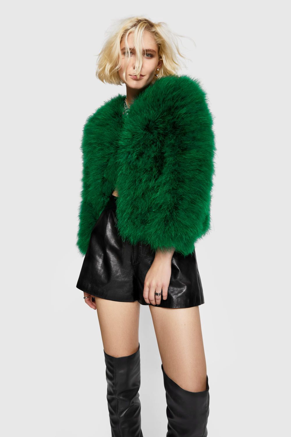 Turquoise Rebecca Minkoff Pacha Feather Jacket | UVOPH-8451