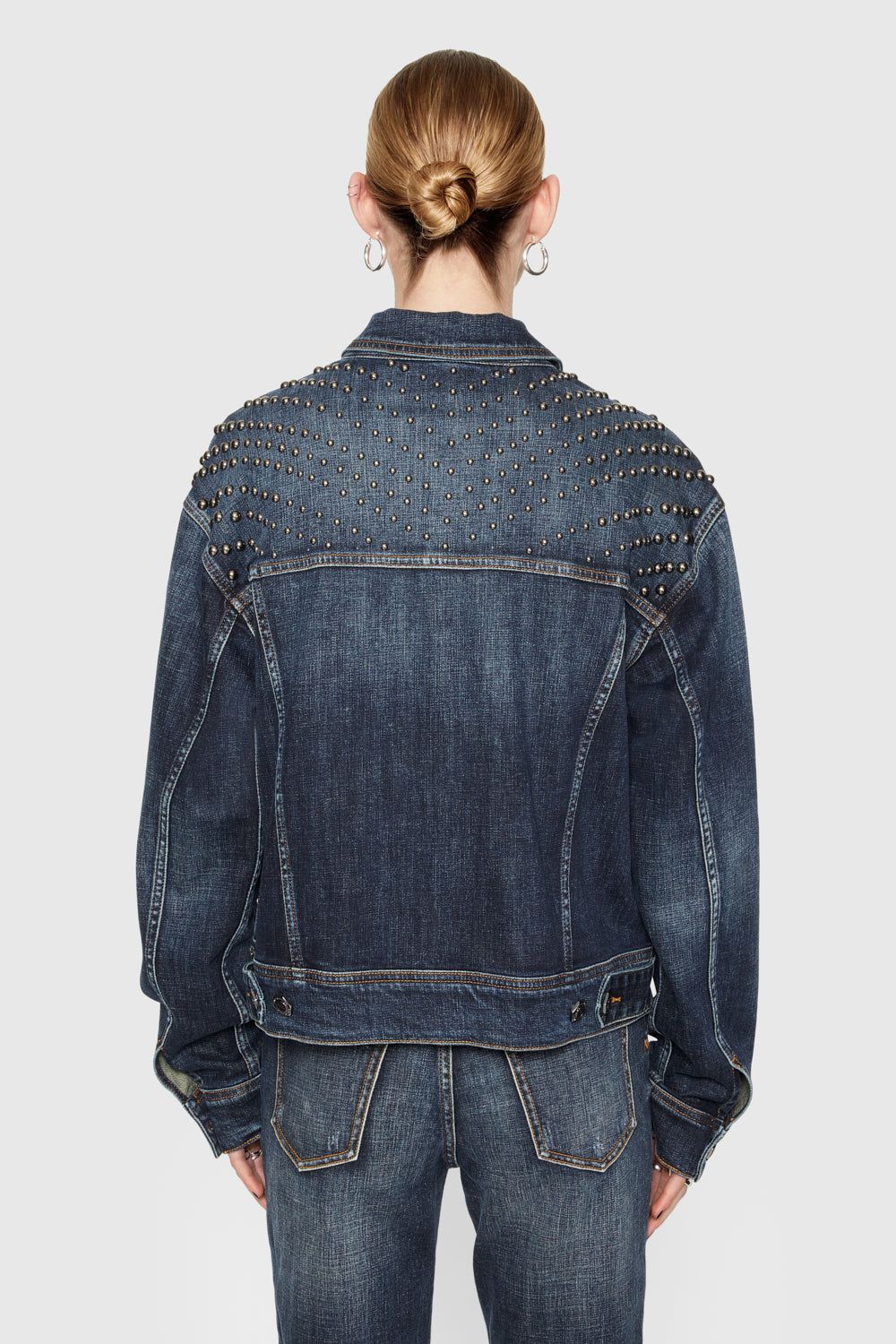 Wash Rebecca Minkoff Ozzy Studded Denim Jacket | CNOXK-1956